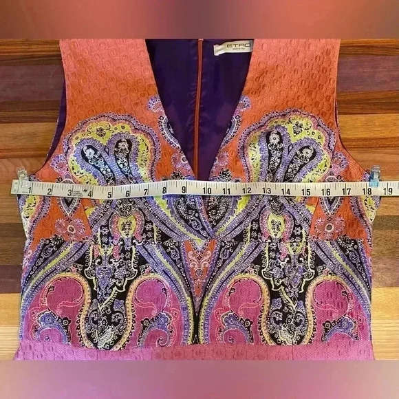 Etro Multicolor V-Neck Sleeveless A-Line Dress, size 46 - Picture 7 of 7
